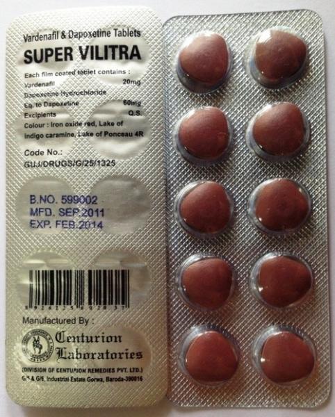 Super Vilitra スーパービリトラ 30錠( レビトラと早漏治療成分ダポキセチン)
